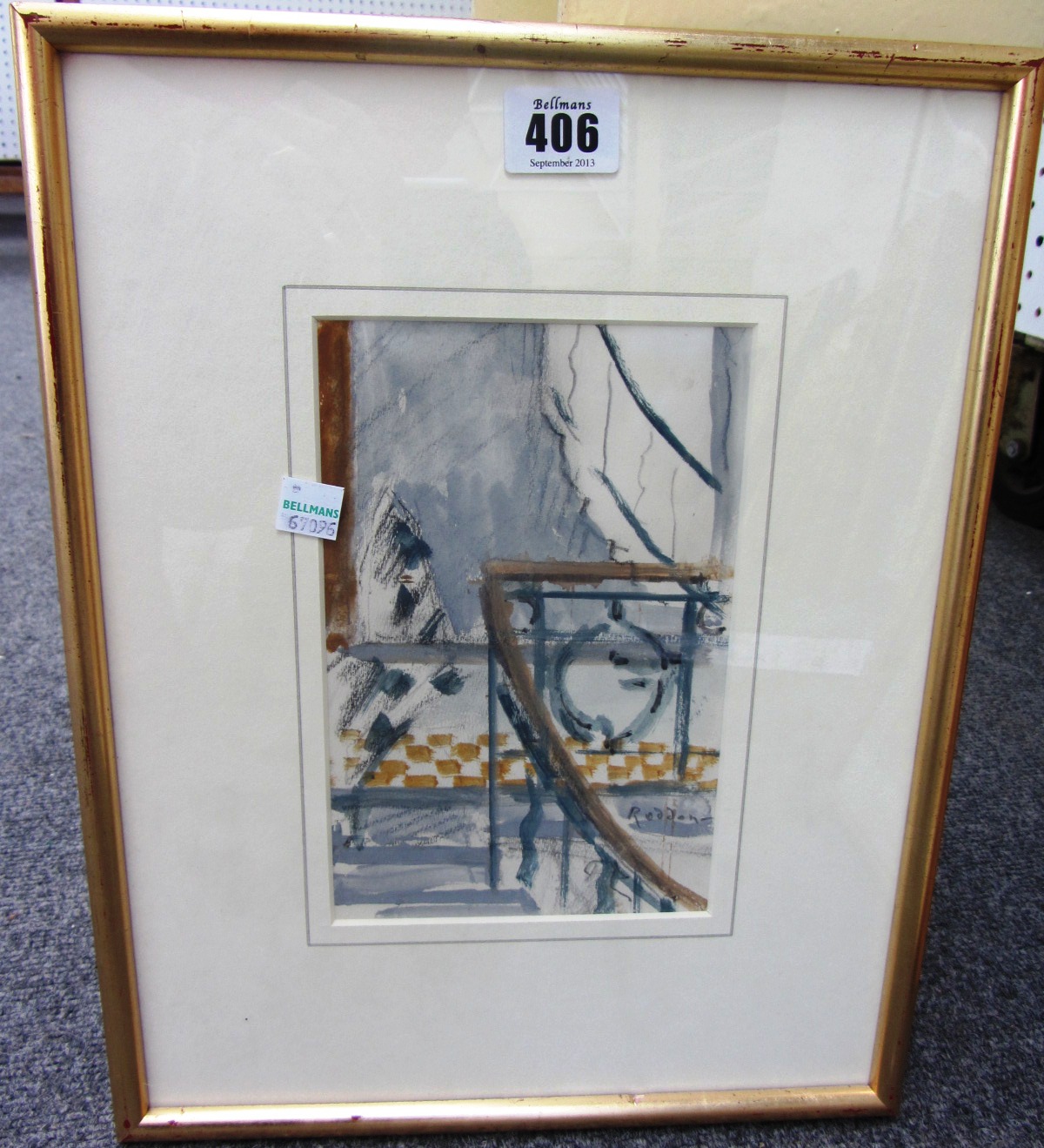 Appraisal: Guy Roddon b Sunlight on the stairway Menton watercolour signed