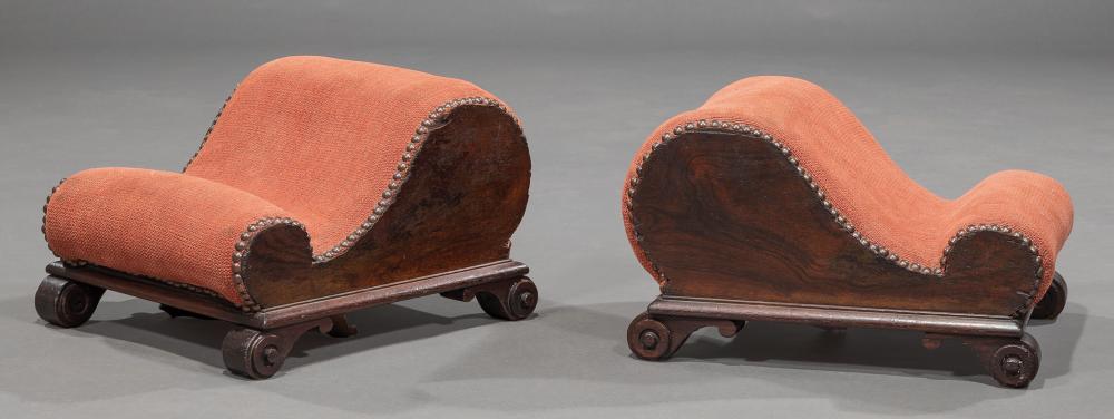 Appraisal: Pair of American Late Classical Rosewood Footstools mid- th c