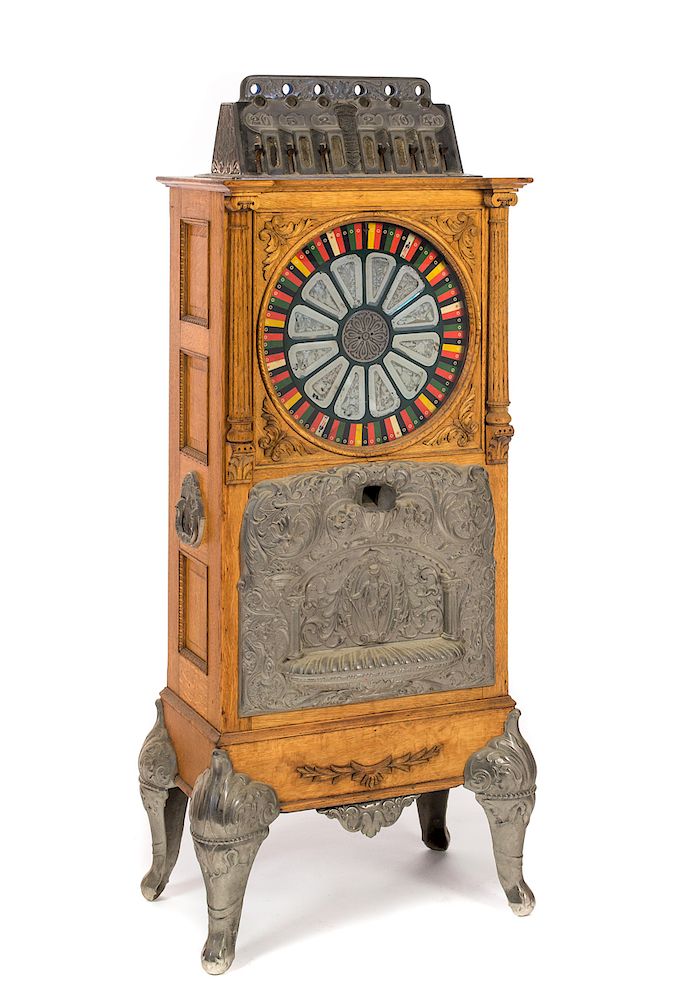 Appraisal: Caille Brothers Floor Model Slot Machine Measures tall wide Good