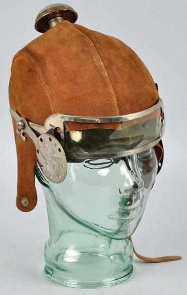 Appraisal: Buck Rogers Suede Space Helmet Description Include visor and metal