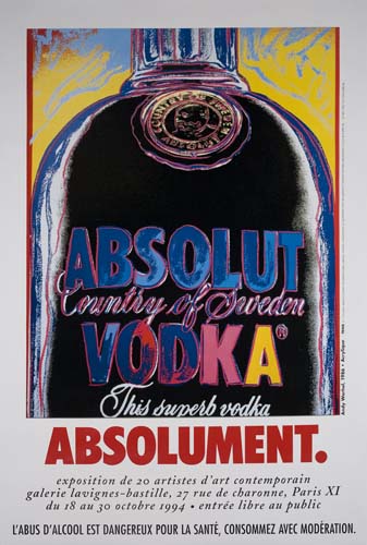 Appraisal: D'APRES ANDY WARHOL - ABSOLUMENT x inches Condition A wrinkles