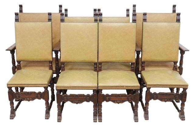 Appraisal: lot of Renaissance Revival walnut dining chairs early th c