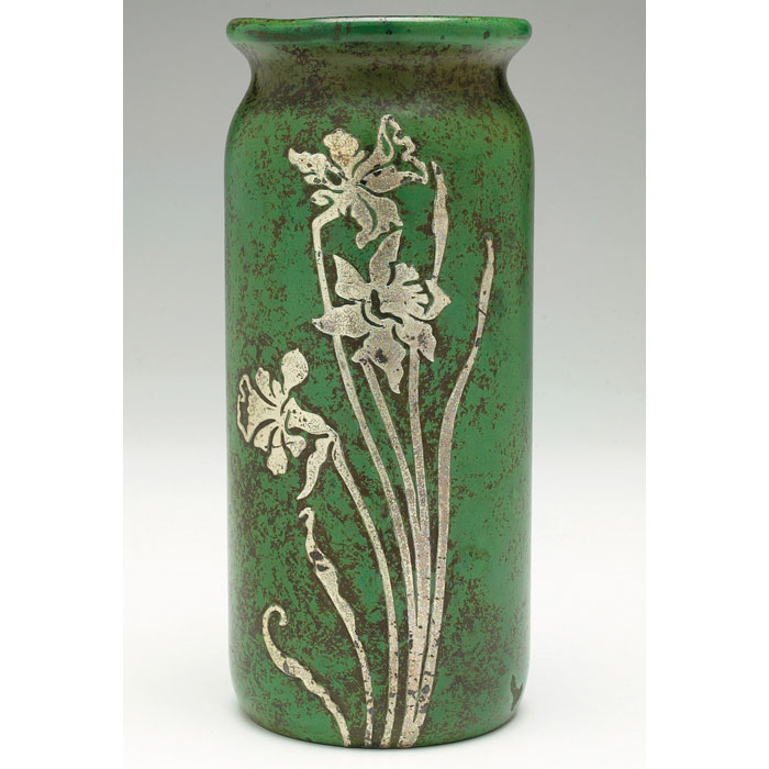 Appraisal: Heintz vase sterling on bronze with an applied daffodil design