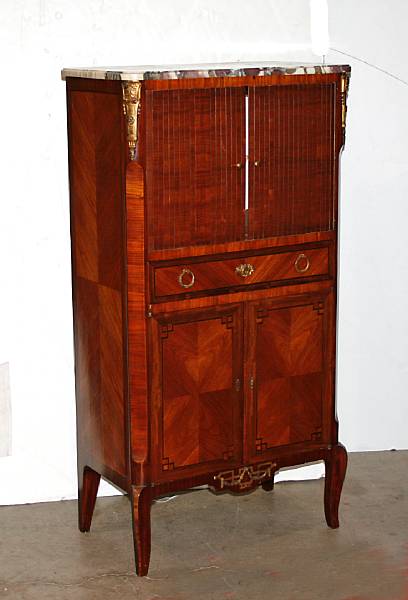 Appraisal: An Empire style gilt bronze mount mahogany side cabinet mid