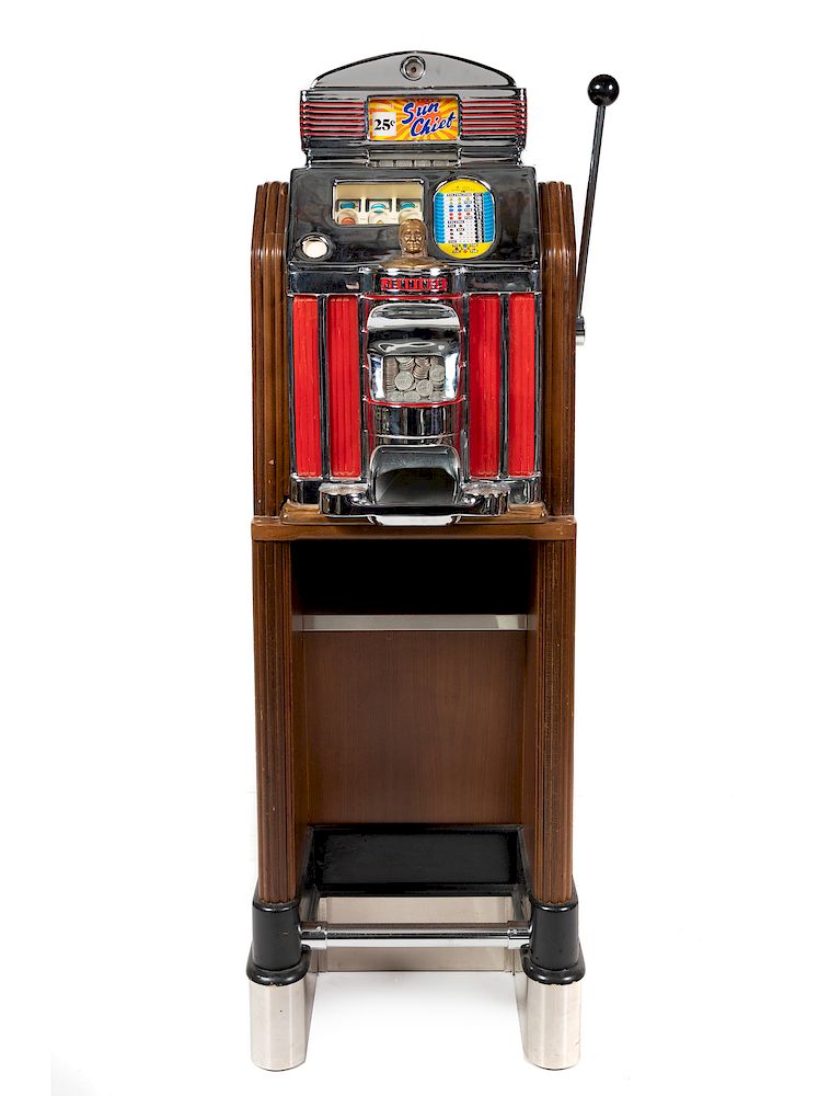 Appraisal: A Jennings Sun Chief Slot Machine Height of machine overall