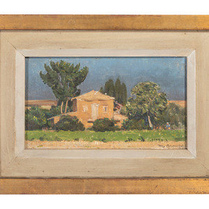 Appraisal: Maurice Grosser American - Untitled Landscape with House oil on