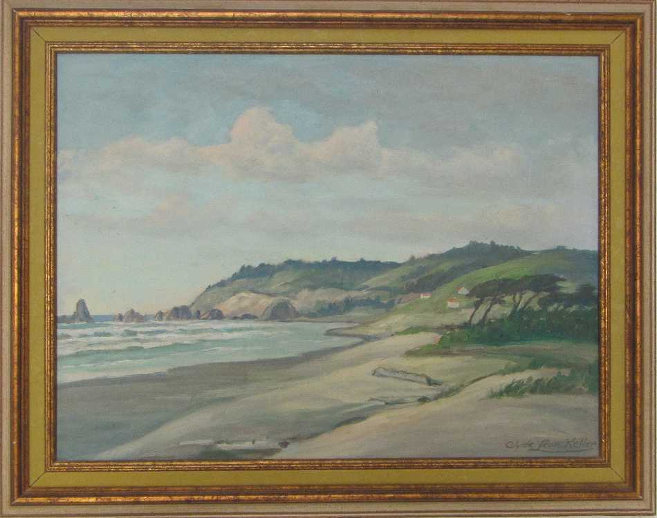 Appraisal: CLYDE LEON KELLER OIL ON BOARD Oregon - Cannon Beach