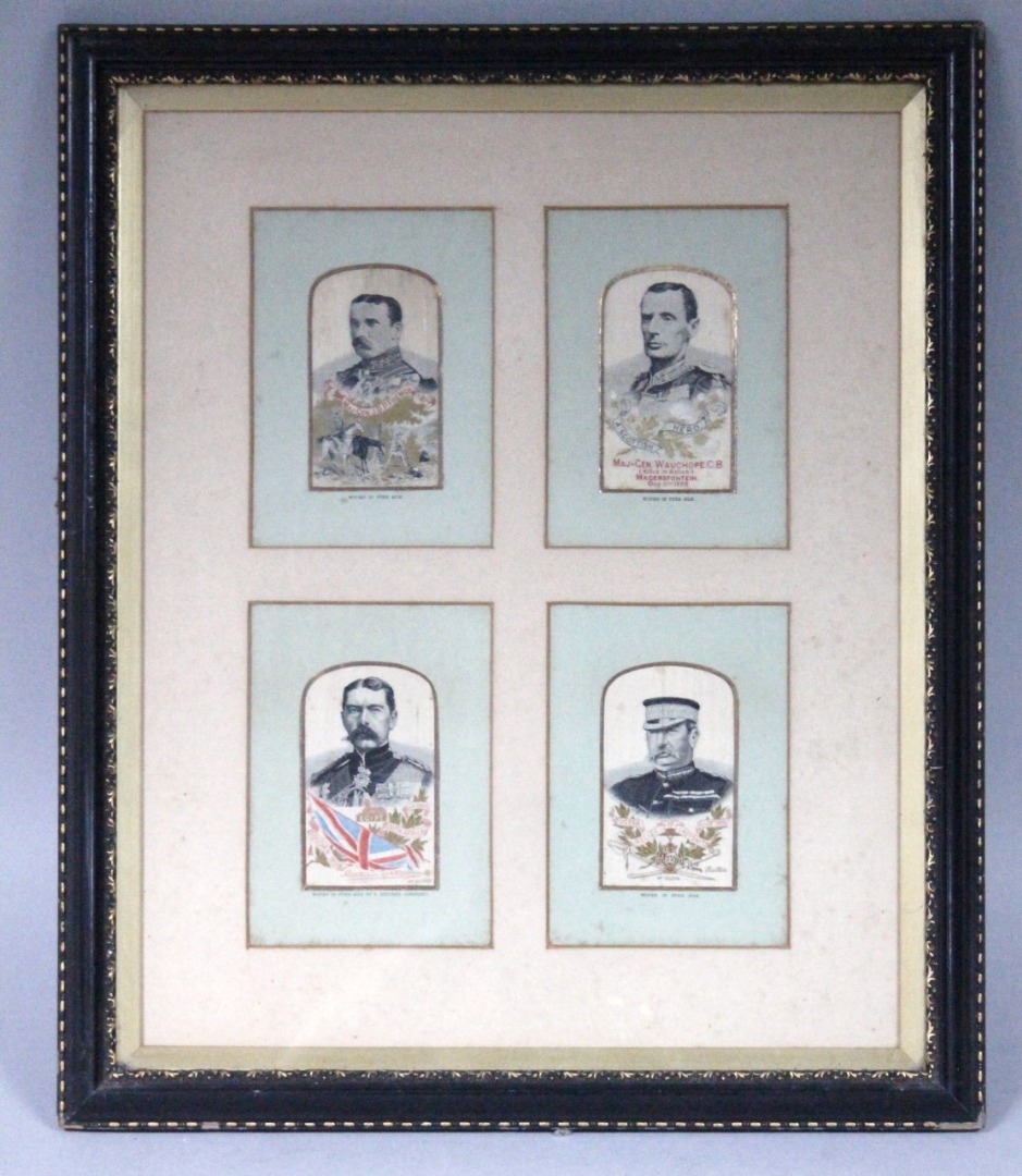 Appraisal: Four framed Stevengraphs marked Stevens Coventry each silk work set