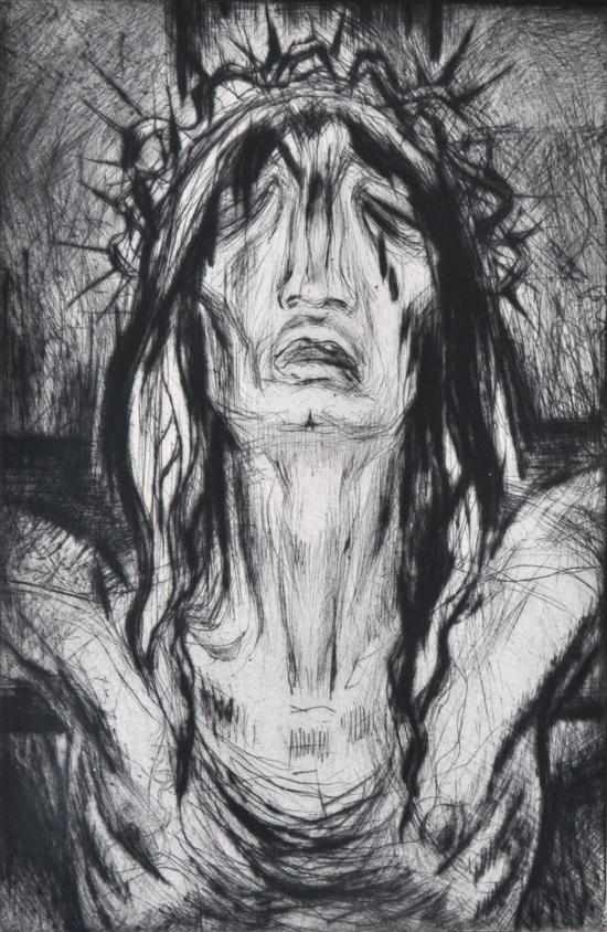 Appraisal: Paul Pierre Lemagny French - Christ drypoint etching x cm