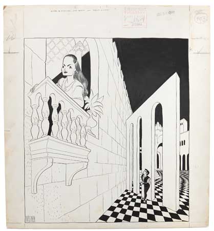 Appraisal: AL HIRSCHFELD Romeo and Juliet Pen and ink on illustration