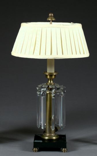 Appraisal: Attractive American and Matte Black-Painted Brass Candlestick Lamp second quarter