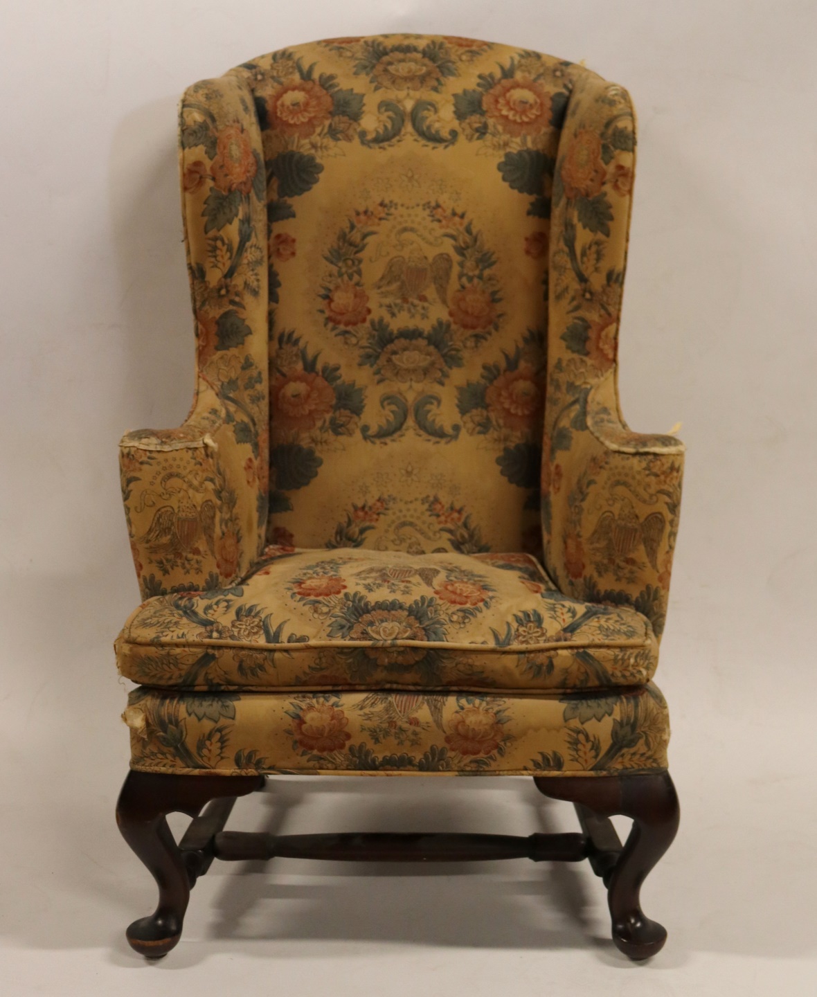 Appraisal: Vintage Q A Style Wing Back Children's Chair From a