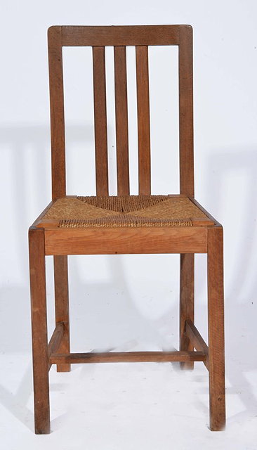 Appraisal: A SET OF SIX BRYNMAWR OAK DINING CHAIRS with rail