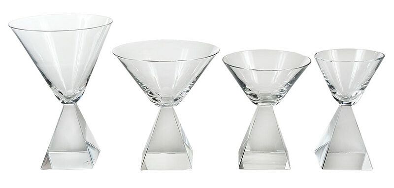 Appraisal: Pieces of Mid Century Modern Glass Stemware probably Pyramid pattern