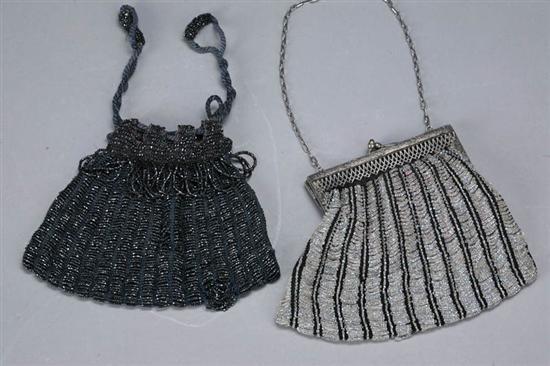 Appraisal: TWO BEADED HAND BAGS One with crystal beads and a