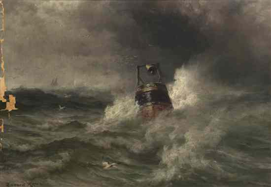 Appraisal: Edward Moran American - The Bell-Buoy oil on canvas signed