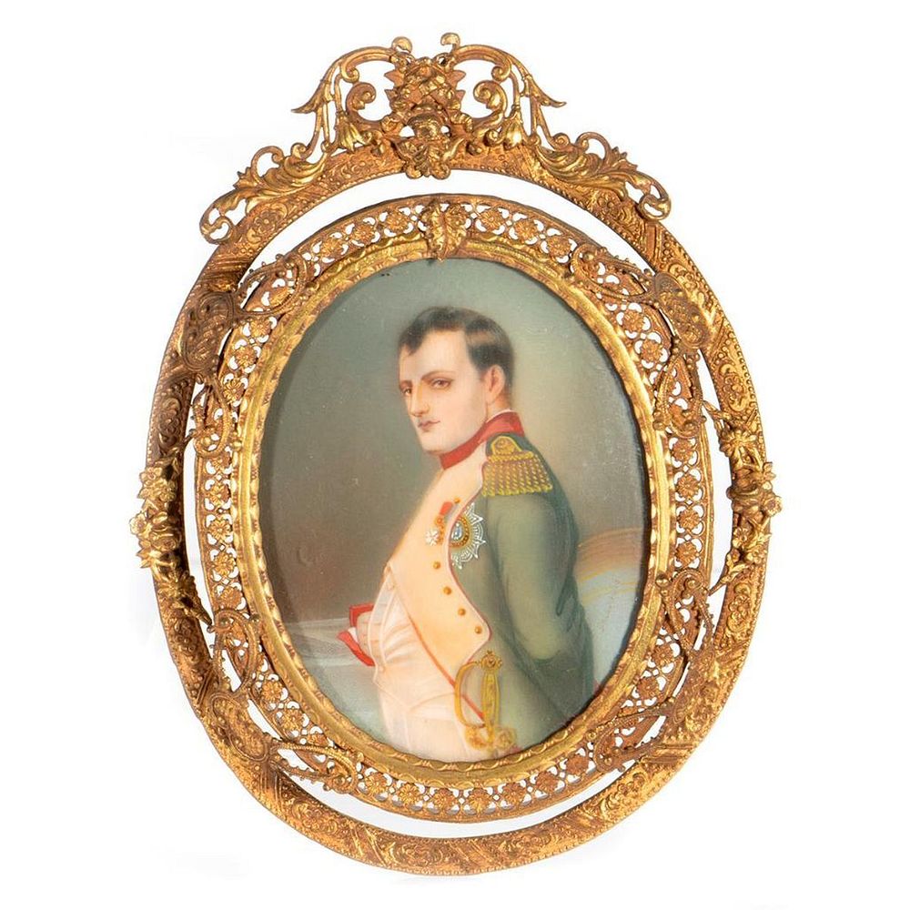 Appraisal: th Century Portrait Miniature Depicting Napoleon in his study after