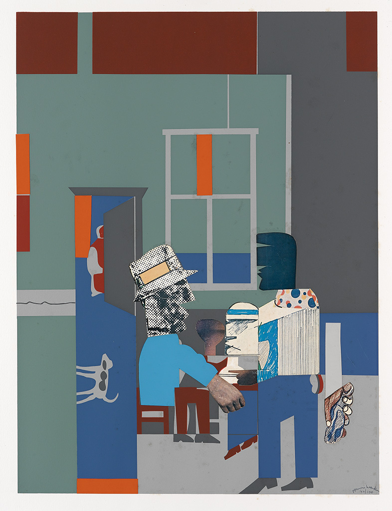 Appraisal: ROMARE BEARDEN - Carolina Blue Interior Color screenprint with collage