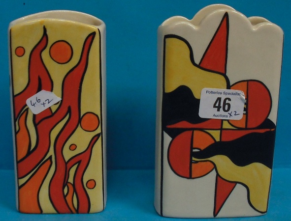 Appraisal: Lorna Bailey Vase Decorated in the Mirage design and another