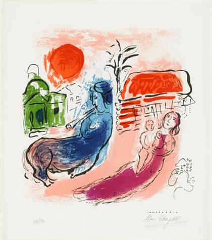 Appraisal: MARC CHAGALL russian french - MATERNIT AU CENTAURE plate from