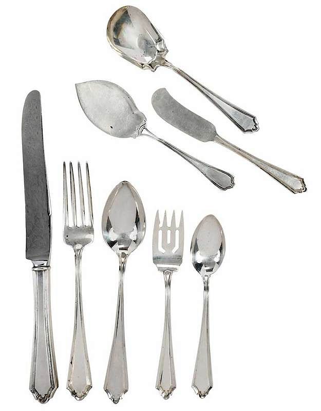 Appraisal: Alvin Hamilton Sterling Flatware Pieces American th century including twelve