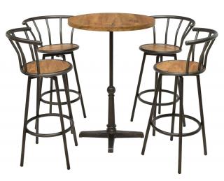 Appraisal: IRON WOOD BISTRO TABLE CHAIRS lot of Bistro table and