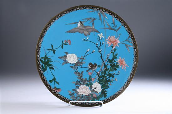 Appraisal: JAPANESE CLOISONN ENAMEL CHARGER Meiji period - in diam