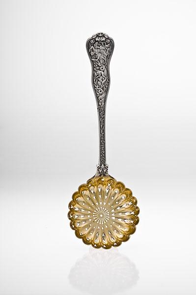 Appraisal: TIFFANY STERLING OLYMPIAN PIERCED BERRY SPOON American ca long ozt