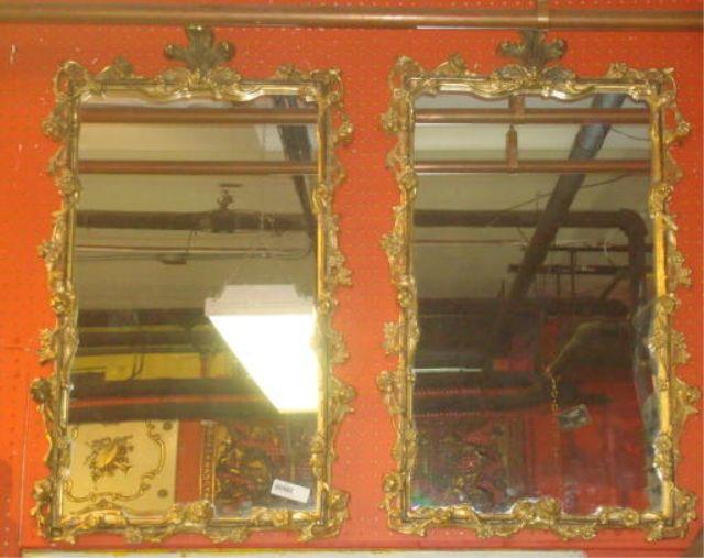 Appraisal: Pair of Gilt Framed Mirrors From a Long Island location