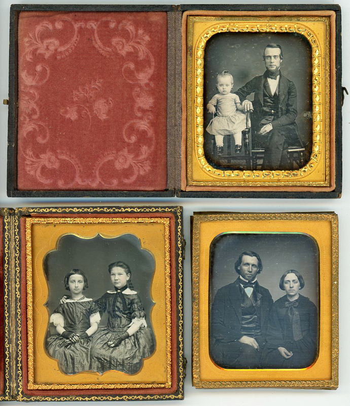 Appraisal: DAGUERREOTYPE PAIRS OF PEOPLE sixth plate daguerreotypes sixth plate cased