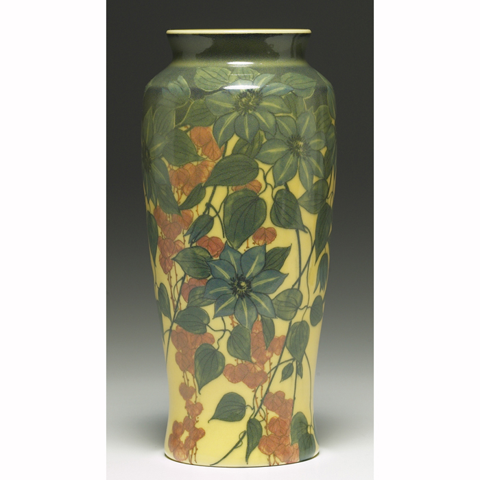 Appraisal: Exceptional Rookwood vase gently tapered form with a decorated porcelain