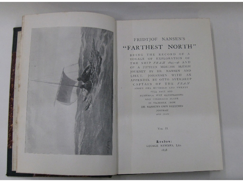 Appraisal: Two volumes of Nansen's 'Farthest North' with illustrations dated