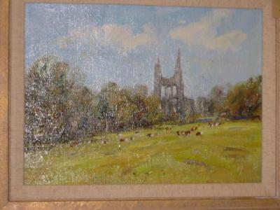 Appraisal: NEVILLE BARKER Cattle Grazing at Byland Abbey signed on board