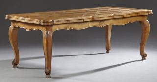 Appraisal: French Louis XV Style Carved Cherry Draw Leaf Tabl French