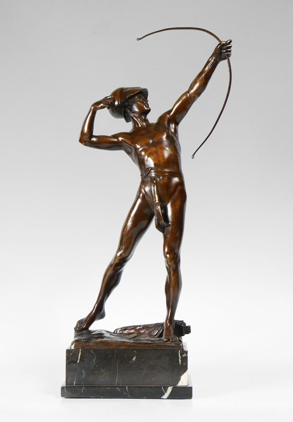 Appraisal: LUGERTH Ferdinand Austrian - Nude Warrior Archer Bronze '' h