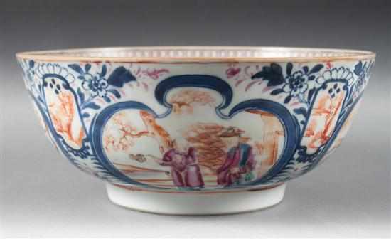 Appraisal: Chinese Export Mandarin porcelain bowl circa exterior with court scene