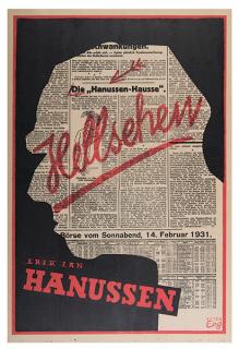 Appraisal: Hanussen Erik Jan Die Hanussen-Hausse Hellsehen Germany ca Striking poster