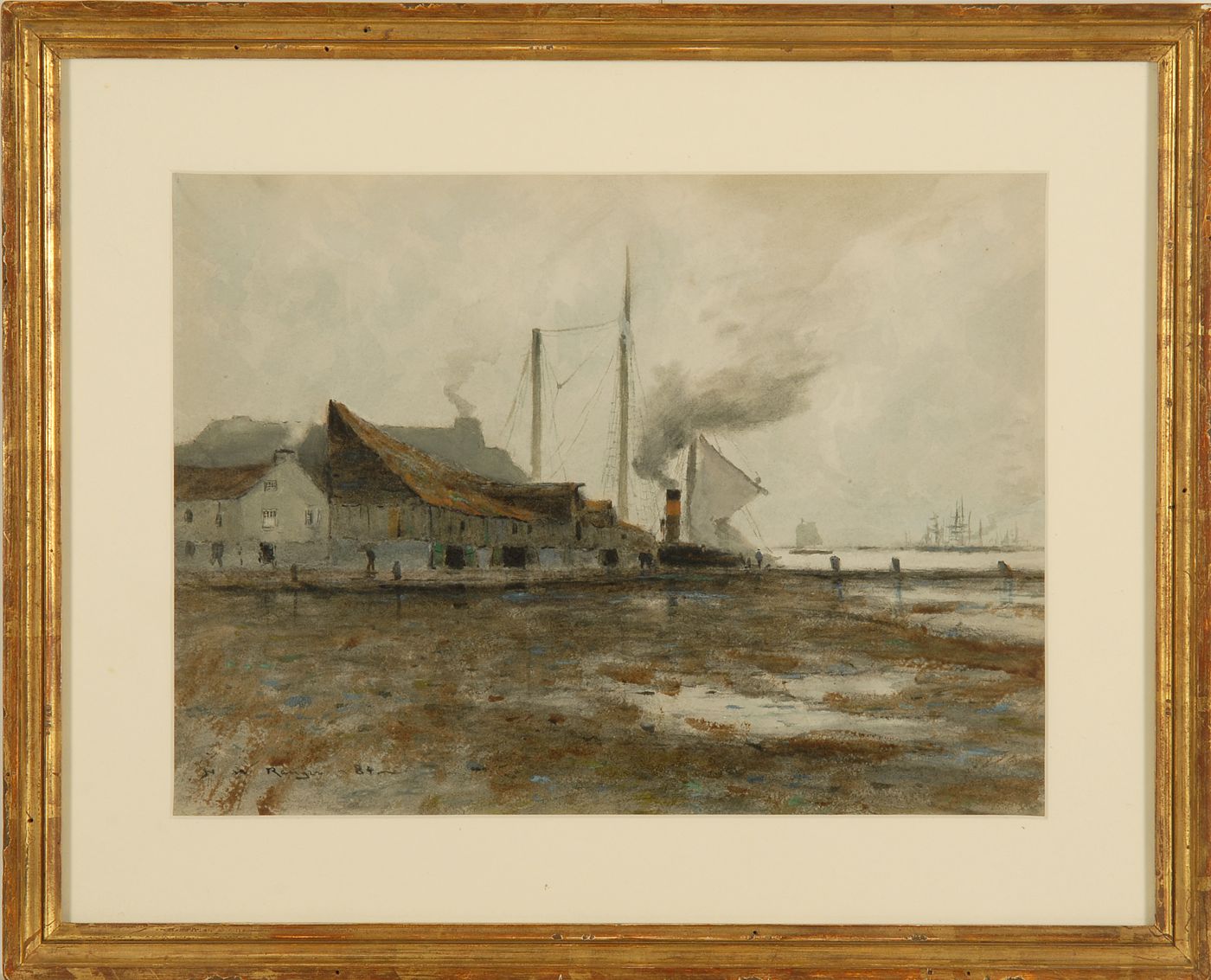 Appraisal: HENRY WARD RANGERAmerican - Harbor on a gray day Signed