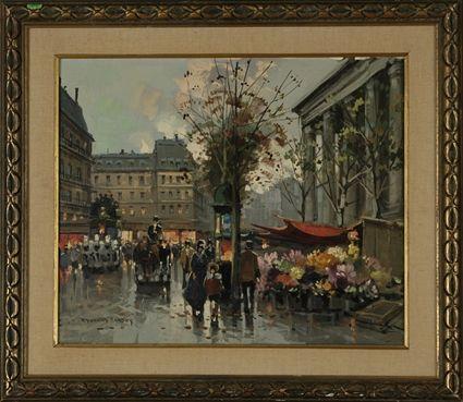 Appraisal: Manner of douard Leon Cort s French - Parisian Street