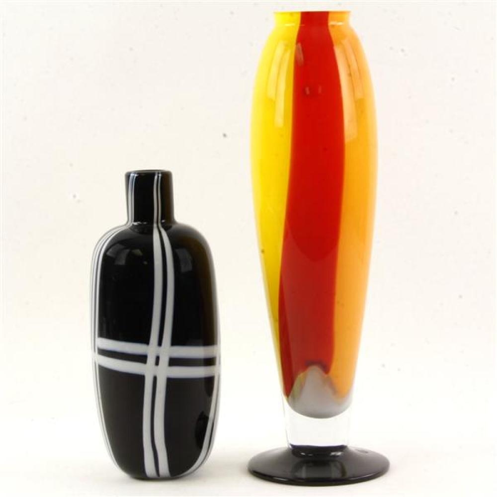 Appraisal: TWO ROSENTHAL STUDIO LINE HANDBLOWN ART GLASS VASES Two Rosenthal