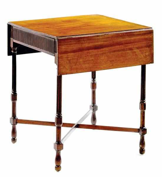 Appraisal: Regency mahogany Pembroke table first half th century rectangular top