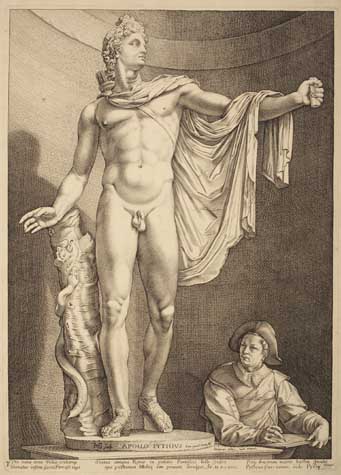 Appraisal: HENDRICK GOLTZIUS Apollo Belvedere Engraving x mm x inches small