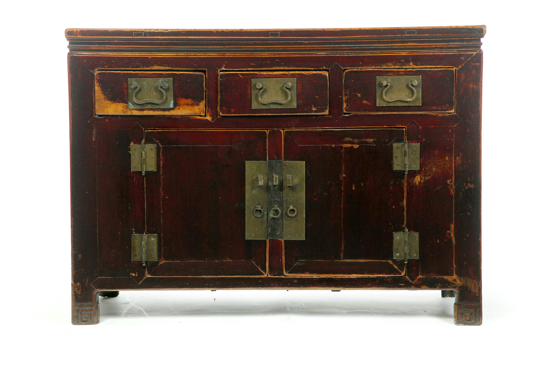 Appraisal: CHINESE CABINET Tianjin late th-early th century elm Three dovetailed