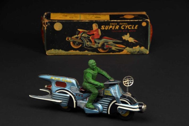 Appraisal: Tin Space Patrol Super Cycle Description Japanese Made by Bandai