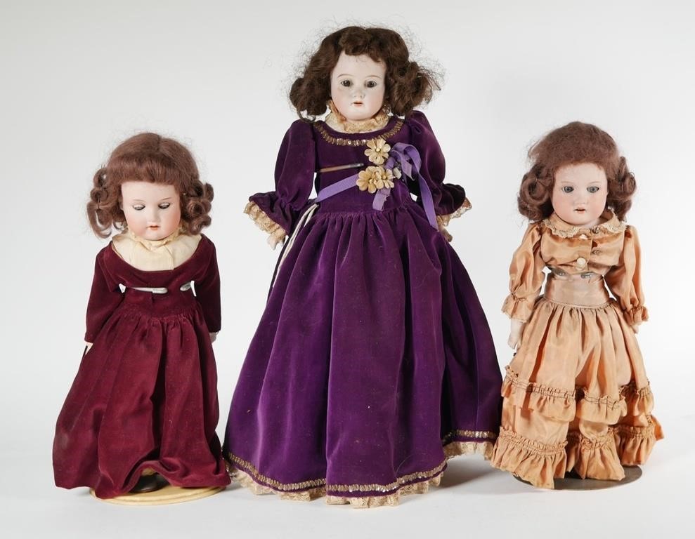 Appraisal: THREE ANTIQUE ARMAND MARSEILLE PORCELAIN DOLLS A M x DEP