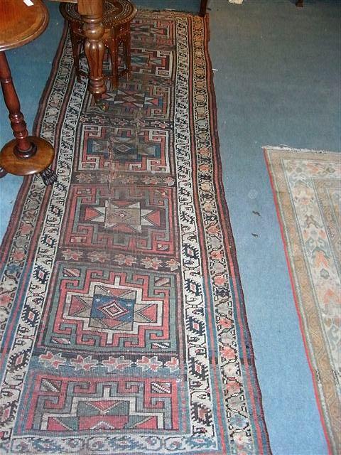 Appraisal: A HAMADAN RUNNER with panels of geometric design worn x