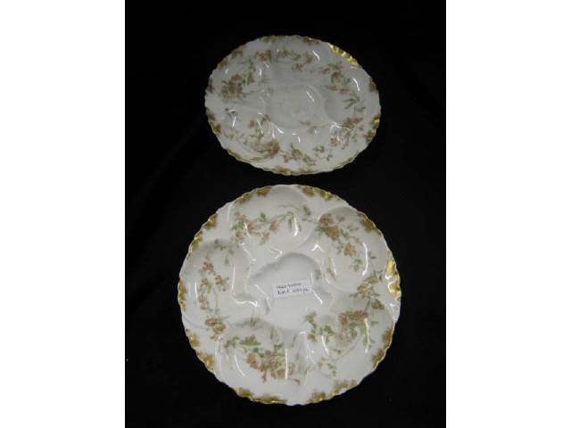 Appraisal: Pair of Haviland Limoges Porcelain Oyster Plates Victorian fine florals