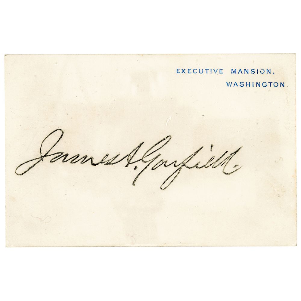 Appraisal: Rare President JAMES A GARFIELD with Stamped Signature Executive Mansion