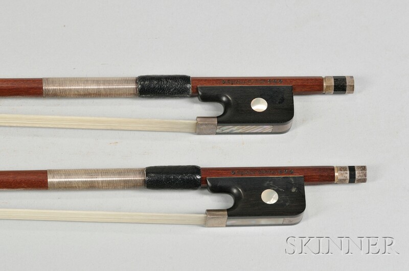 Appraisal: Two Silver Mounted Viola Bows W E Durfler the round