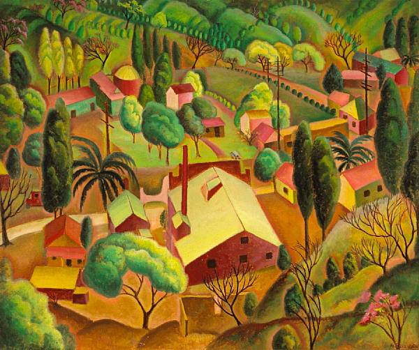 Appraisal: Helen Rousseau American - Red Roofs Santa Barbara signed 'H